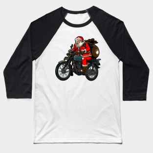 Christmas Santa Biker Baseball T-Shirt